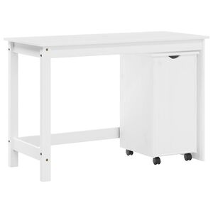 vidaXL Schreibtischschrank-Set 2 stk. Wei&szlig; Massives Kiefernholz