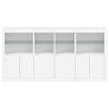vidaXL Sideboard mit LED-Leuchten Wei&szlig; 202x37x100 cm
