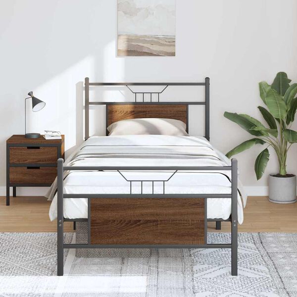 vidaXL Bettgestell ohne Matratze Braun Eiche 80x200 cm Holzwerkstoff