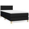 vidaXL Boxspringbett mit Matratze Schwarz 80x200 cm Stoff