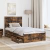 vidaXL Bettrahmen Ger&auml;ucherte Eiche 100 x 200 cm Ingenieurs Holz