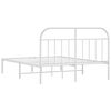 vidaXL Bettgestell mit Kopfteil Metall Wei&szlig; 140x190 cm