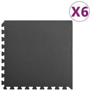 vidaXL Bodenmatten 6 Stk. 2,16 m&sup2; EVA-Schaumstoff Schwarz