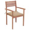 vidaXL Gartenst&uuml;hle 4 Stk. mit Beigen Kissen Massivholz Teak