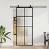 vidaXL Schiebet&uuml;r mit Beschlag Schwarz 90x205 cm ESG-Glas