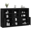 vidaXL Sideboard mit LED-Leuchten Schwarz 162x37x100 cm