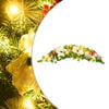 vidaXL Weihnachts-T&uuml;rbogen mit LED-Lichtern Gr&uuml;n 90 cm PVC