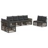 vidaXL Gartensofa-set 8 stk. Grau und Dunkelgrau Poly-Rattan