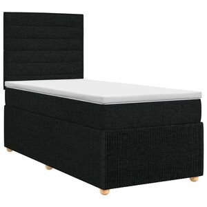 vidaXL Boxspringbett mit Matratze Schwarz 80 x 200 cm Stoff