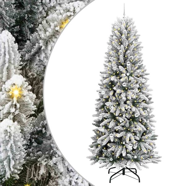 vidaXL K&uuml;nstlicher Weihnachtsbaum mit 300 LEDs mit St&auml;nder Wei&szlig; 240 cm