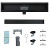 vidaXL 2 in 1 Duschabfluss Schwarz 50 cm Edelstahl 304