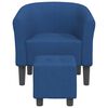 vidaXL Clubsessel mit Fu&szlig;hocker Blau Stoff
