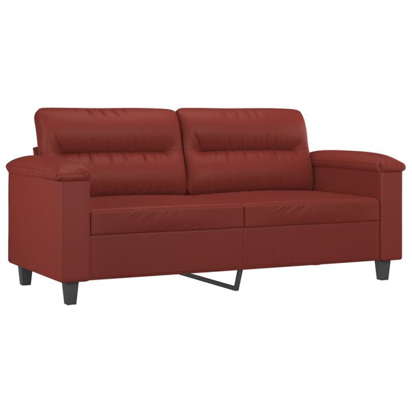vidaXL 2-Sitzer-Sofa Weinrot 140 cm Kunstleder