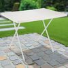 HI Klappbarer Campingtisch Wei&szlig; Verstellbar 80x60x51/61 cm