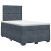 vidaXL Boxspringbett mit Matratze Dunkelgrau 120 x 190 cm Samt