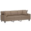 vidaXL 3-Sitzer-Sofa mit Kissen Cappuccino-Braun 180 cm Kunstleder
