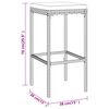 vidaXL 7-tlg. Gartenbar-Set mit Kissen Schwarz Poly Rattan