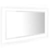 vidaXL LED-Badspiegel Hochglanz-Wei&szlig; 90x8,5x37 cm Acryl