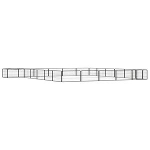 vidaXL 24-tlg. Hundelaufstall Schwarz 100x50cm Stahl Pulverbeschichtet