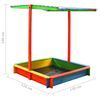 vidaXL Sandkasten mit Verstellbarem Dach Tannenholz Bunt UV50