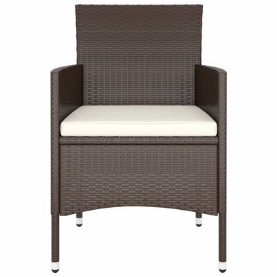 vidaXL 5-tlg. Garten-Essgruppe Poly Rattan Braun