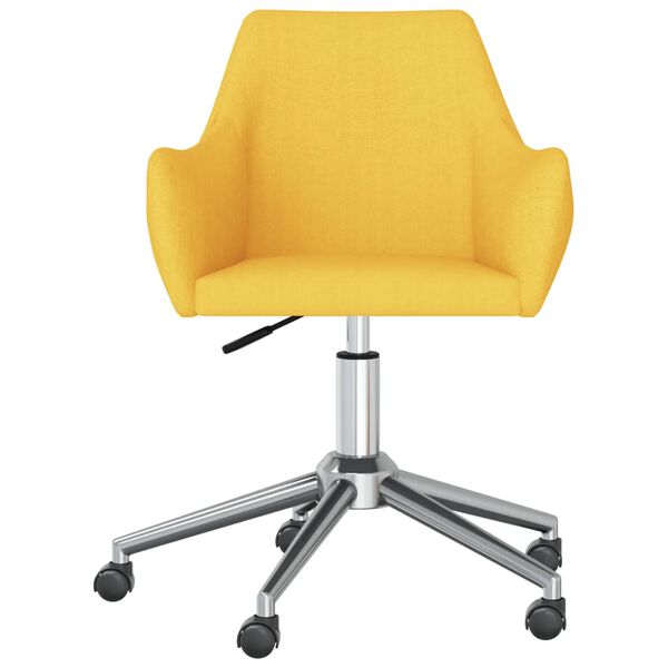 vidaXL Esszimmerst&uuml;hle 2 Stk. Drehbar Gelb Stoff