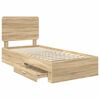 vidaXL Bettrahmen mit Kopfteil Sonoma-Eiche 90 x 200 cm Holzwerkstoff