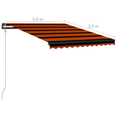 vidaXL Automatisch Einziehbare Markise 350×250 cm Orange und Braun