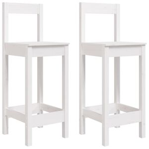 vidaXL Barst&uuml;hle 2 Stk. Wei&szlig; 40x41,5x112 cm Massivholz Kiefer