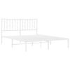 vidaXL Bettgestell mit Kopfteil Metall Wei&szlig; 140x190 cm
