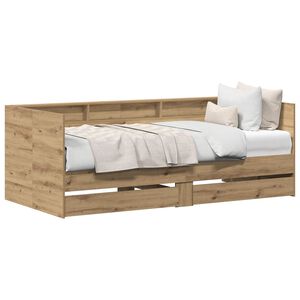 vidaXL Tagesbett mit Kopfteil Artisan-Eiche 75 x 190 cm Holzwerkstoff