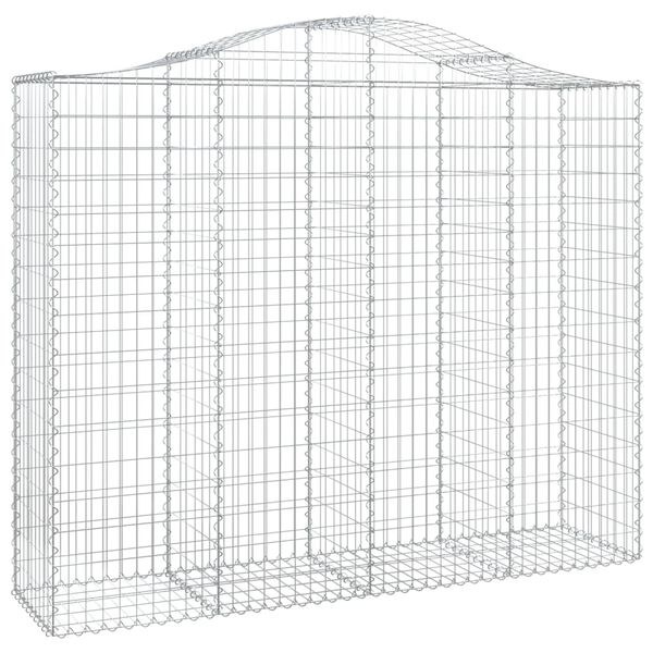 vidaXL Gabionen mit Hochbogen 2 Stk. 200x50x160/180cm Verzinktes Eisen