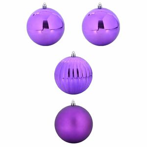 vidaXL Weihnachtskugel-Set 4 pcs Lila Kunststoff