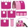 vidaXL Etagenbett mit Rutsche und Gardinen Rosa 90x200 cm