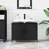 vidaXL Waschbeckenunterschrank Schwarz 80x30x60 cm Holzwerkstoff