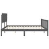vidaXL Massivholzbett mit Kopfteil Grau 200x200 cm