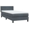 vidaXL Boxspringbett mit Matratze Dunkelgrau 90x220 cm Samt