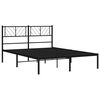 vidaXL Bettgestell mit Kopfteil Metall Schwarz 140x190 cm