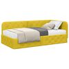 vidaXL Eckbettgestell mit Matratze mit Kopfteil Gelb 90 x 190 cm Samt