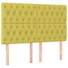 vidaXL Boxspringbett mit Matratze & LED Gr&uuml;n 160x200 cm Stoff