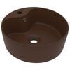 vidaXL Luxus-Waschbecken mit &Uuml;berlauf Matt Dunkelbraun 36x13cm Keramik