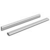 vidaXL Kleiderstange 2 Stk. Silber 371,5 x 15 x 29 mm