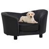 vidaXL Hundesofa Schwarz 69x49x40 cm Pl&uuml;sch und Kunstleder