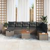 vidaXL Gartensofa-set mit Kissen 9 pcs Grau Poly-Rattan