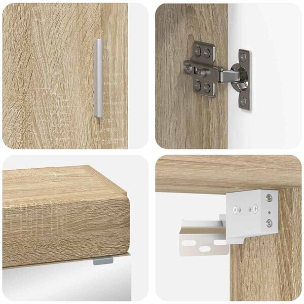 vidaXL Badezimmerm&ouml;bel-Set mit Regal TULUM Sonoma-Eiche Holzwerkstoff