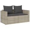 vidaXL 5tlg. Garten-Sofagarnitur Kissen Stapelbar Hellgrau Poly Rattan