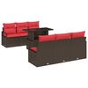 vidaXL Gartensofa-set 7 stk. Braun Poly Rattan