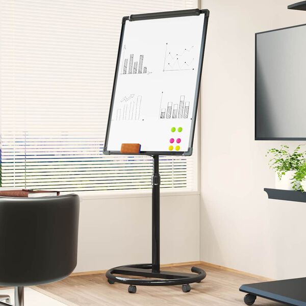 vidaXL Magnetische Weißwandtafel Weiß und Schwarz 62 x 62 x 195 cm EPS