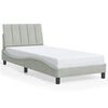 vidaXL Bettgestell ohne Matratze "Hanko" Hellgrau 90x200 cm Samt