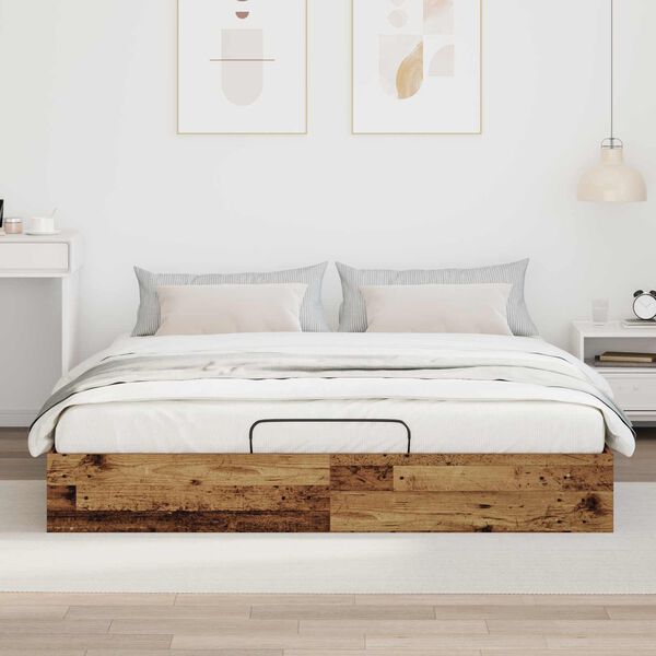 vidaXL Ottoman Bettgestell Altholz 203 x 180 x 25 cm Holzwerkstoff